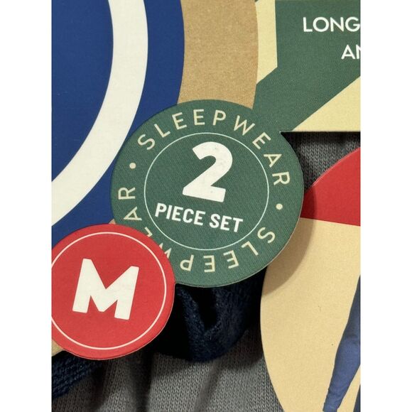 Life Is Good NWT Pajama Set Sz M Blue Grey Long Sleeve Henley And Knit Pants - Picture 3 of 9